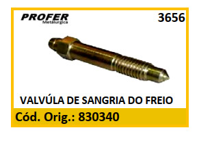 VALVÚLA DE SANGRIA DO FREIO